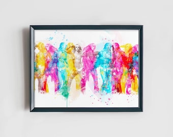 Britney Inspired Watercolor Art Print, Music, Pop Culture