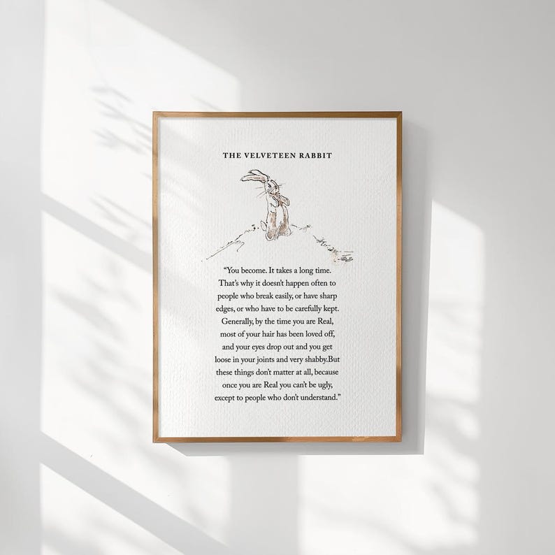 Velveteen Rabbit Quote Print, Nursery Wall Art, Nursery Prints, Motivational Print, Baby Shower Gift, Book Page Wall Art, Vintage Book Page Bild 4