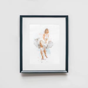 Marilyn Monroe Wall Art, Poster, Art, Watercolor Art Print, Pop Culture