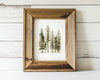 Pine Trees Print, Watercolor Trees, Tree Art, Tree Print, Watercolor Print, Lake House, House Decor