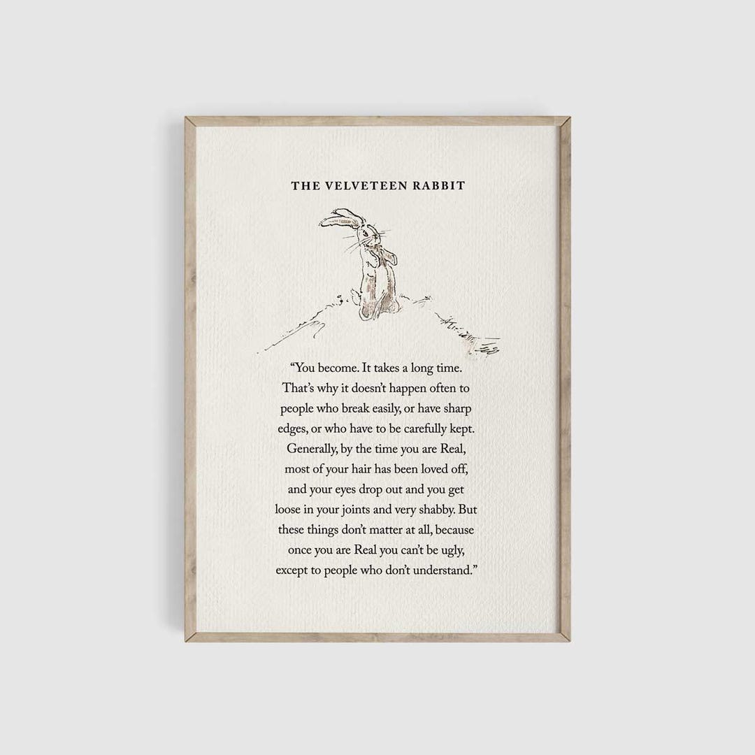 Velveteen Rabbit Quote Print, Nursery Wall Art, Nursery Prints ...