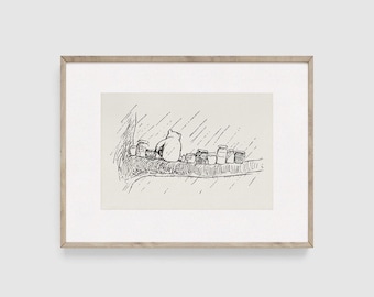 Winnie the Pooh Eating Honey Sketch, Winnie the Pooh Print Poster, Nursery Gift, Kids Room, Baby Room, Pooh Print, Vintage, Classic Pooh