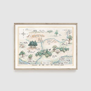 100 Acre Wood Map, Classic Winnie the Pooh Nursery, Kids Room Wall Decor, Baby Shower Gift, Winnie the Pooh Baby, Boy Nursery, Girl Nursery