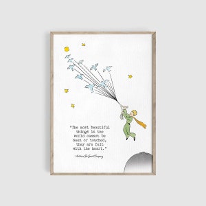 The Little Prince Art Print, Le Petit Prince, Little Prince Quote, Nursery Wall Art, Nursery Quote Wall Art, Kids Room Decor, Baby Gift, LP9