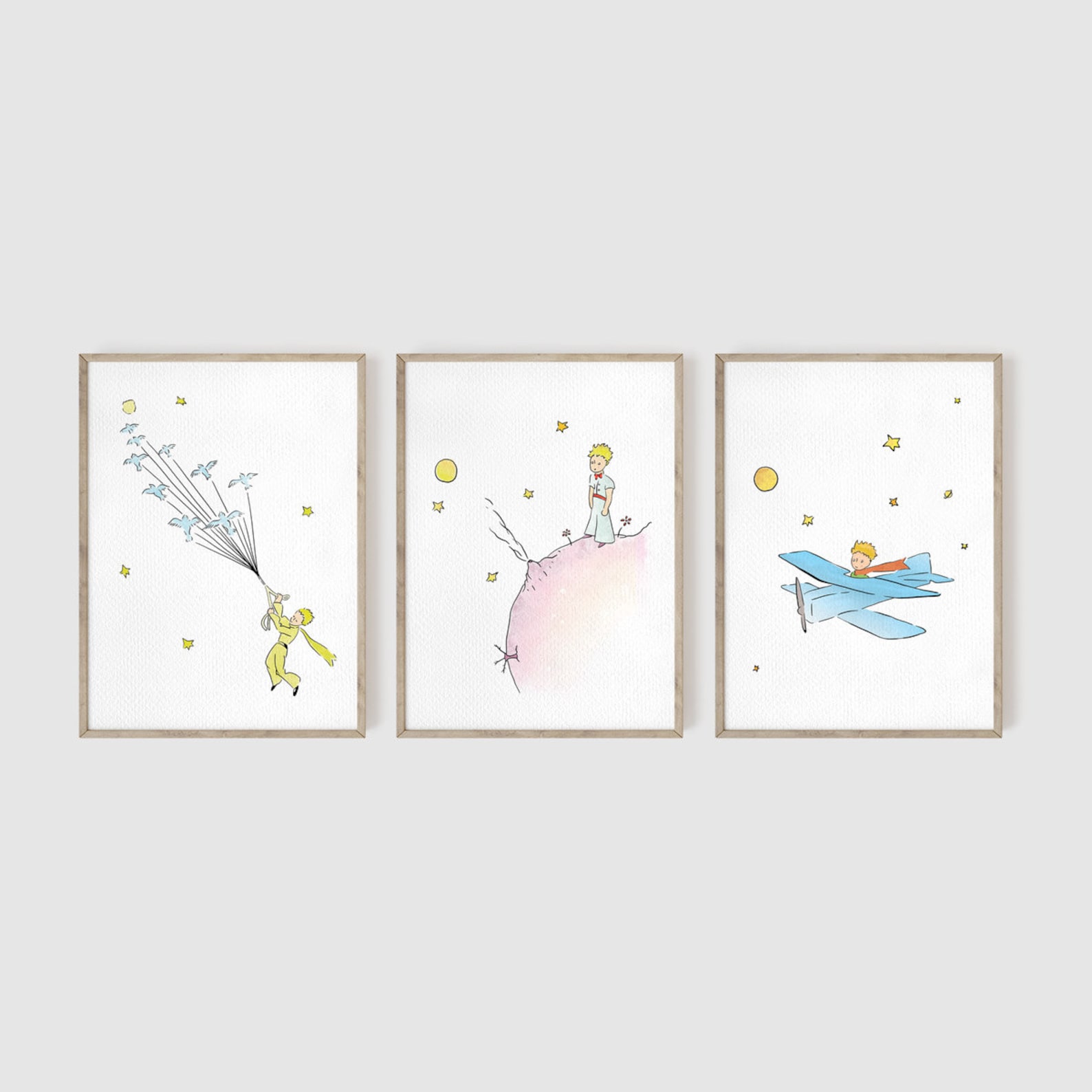 The Little Prince Nursery Art Print, Set of 3 Prints, the Little Prince ...