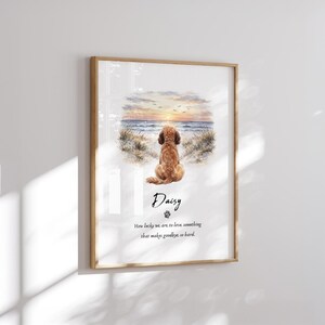 Personalized Dog Memorial Print, Remembrance Art, Custom Dog Pet Portrait, Scenic Background, Pet Loss Sympathy Gift, Until We Meet Again