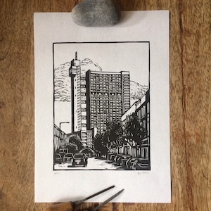 tour Trellick | | d’impression de linogravure Architecture de Londres