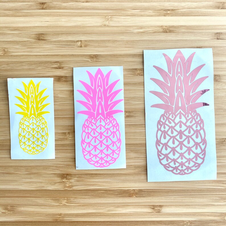Pineapple Vinyl Decal Monogram Premium Permanent Vinyl Etsy
