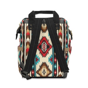 Personalized Southwestern Diaper Backpack | boho western backpack | custom tribal Indian baby bag | new mom gift | monogrammed backpack image 5