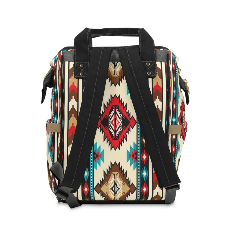 Personalized Southwestern Diaper Backpack | boho western backpack | custom tribal Indian baby bag | new mom gift | monogrammed backpack image 5