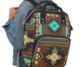 Personalized Western Style Diaper Backpack | southwestern boho bag | tribal Indian travel bag | country western diaper bag | cowgirl gifts