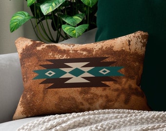 Western throw pillow | southwestern lumbar pillow | Aztec boho accent pillow | western home decor | tribal pillow | western decor
