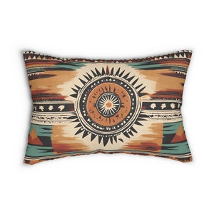 Boho Southwestern Lumbar Throw Pillow, Western Accent Pillow, Tribal ...