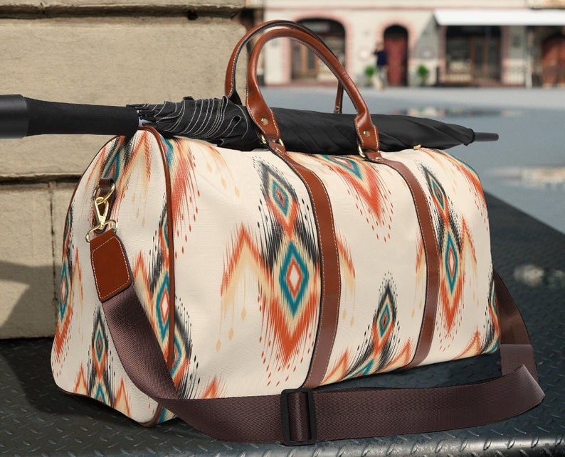 Southwestern Travel Bag Leather Ombré Duffel Bag Western Etsy