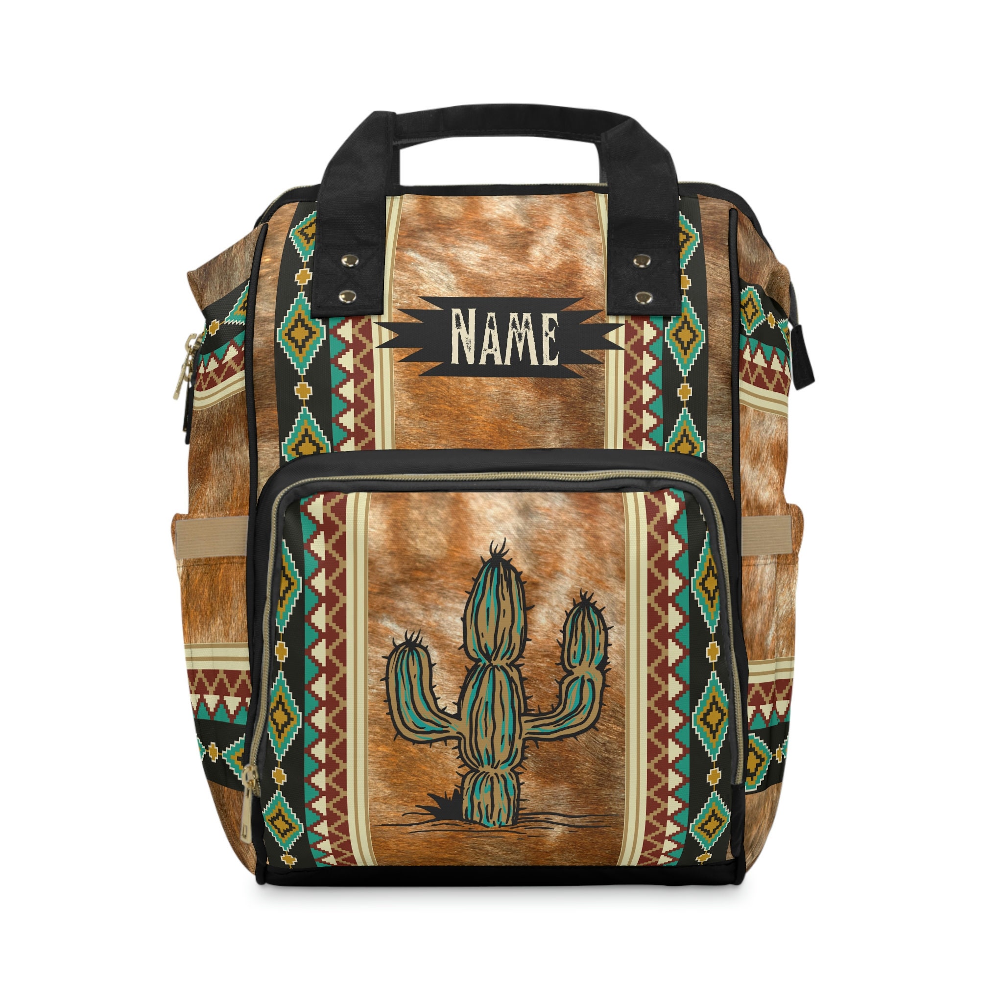 Western cowgirl boot & cactus print diaper bag! WG2204-91102 Wrangler Cowboy Printed Callie Backpack/Diaper  main image 4