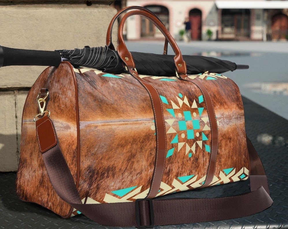 Cream brown Boho Chic Navajo Pattern Weekender Duffle Bag – The Lotus Wave