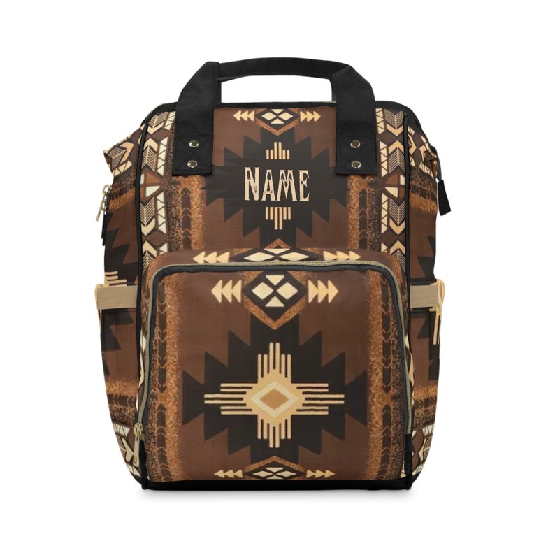 Personalized Diaper Backpack | southwestern backpack | tribal Indian bag | customized boho Aztec bag | new mom gift | baby bag | cowgirl bag image 2