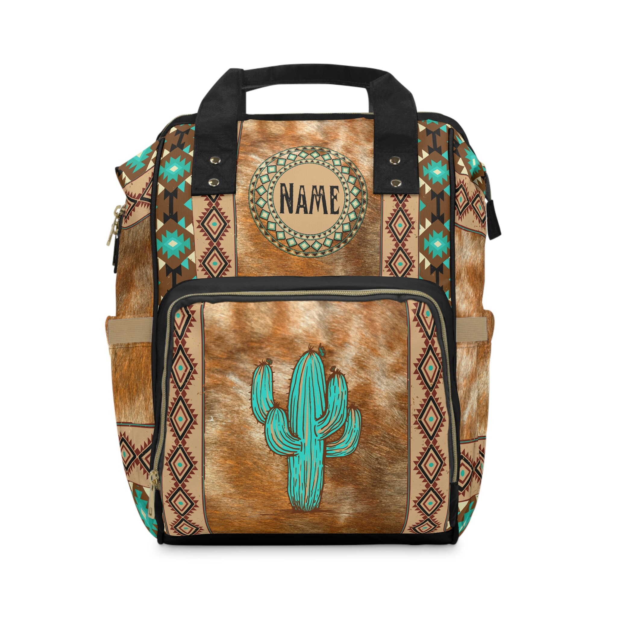 Western cowgirl boot & cactus print diaper bag! WG2204-91102 Wrangler Cowboy Printed Callie Backpack/Diaper  main image 3