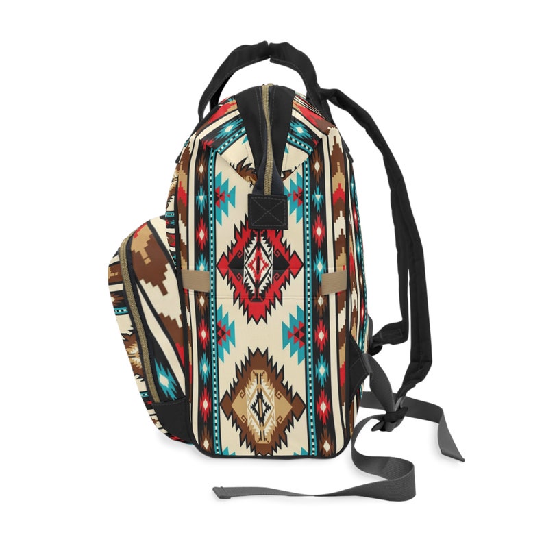 Personalized Southwestern Diaper Backpack | boho western backpack | custom tribal Indian baby bag | new mom gift | monogrammed backpack image 6