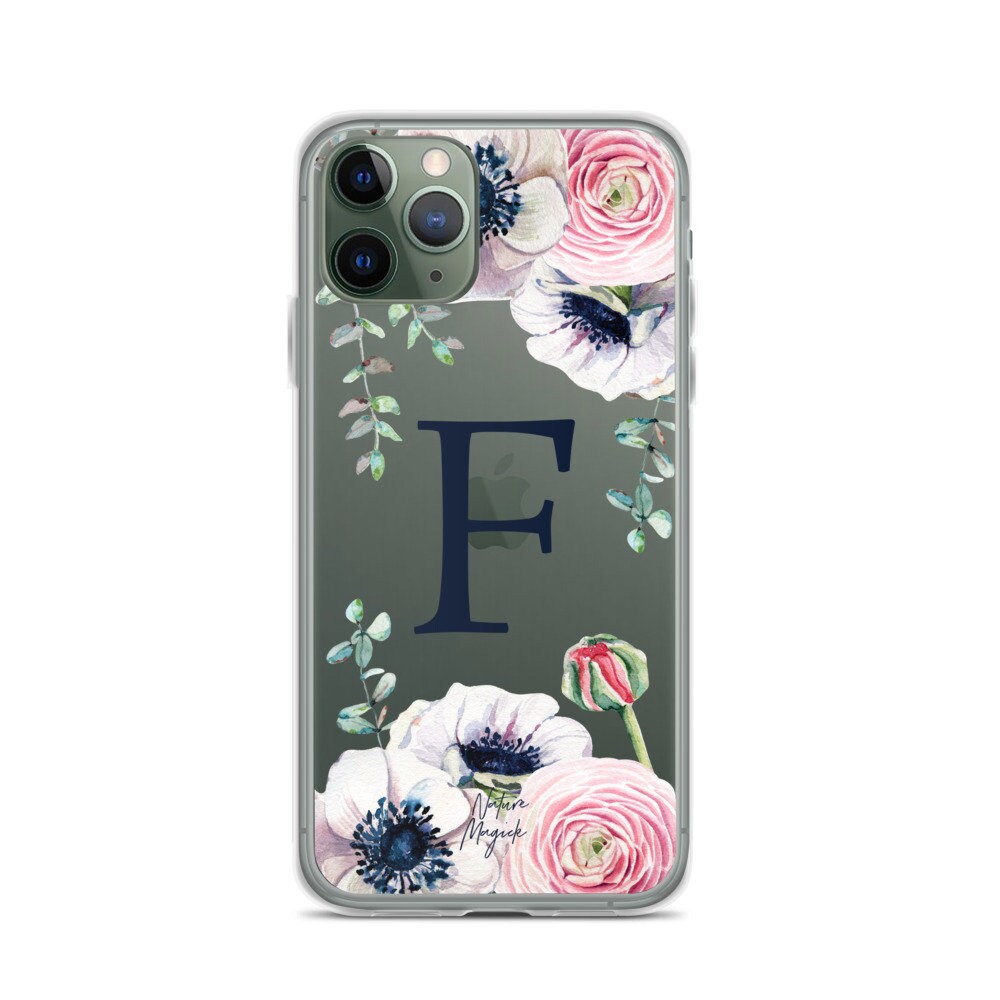 Monogram iPhone Case Letter F Rose Flowers by Etsy
