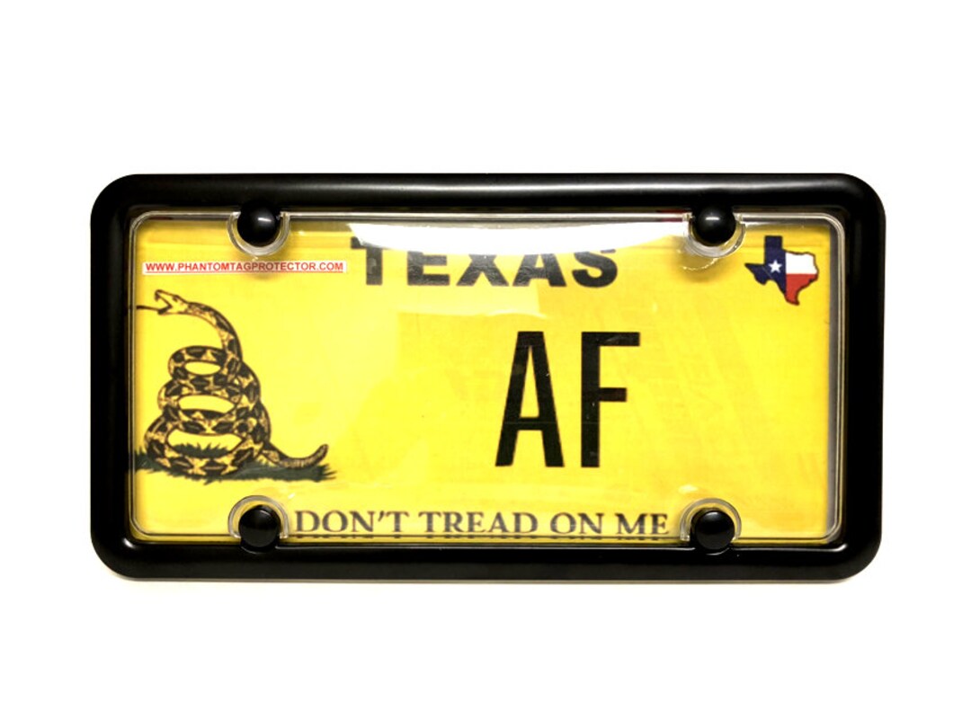 License Plate Cover Black Frame Combo Clear Cover W/ Black Frame
