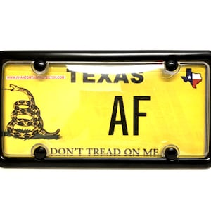 License Plate Cover + Black Frame Combo | Clear Cover w/ Black Frame & Black Bolt Caps
