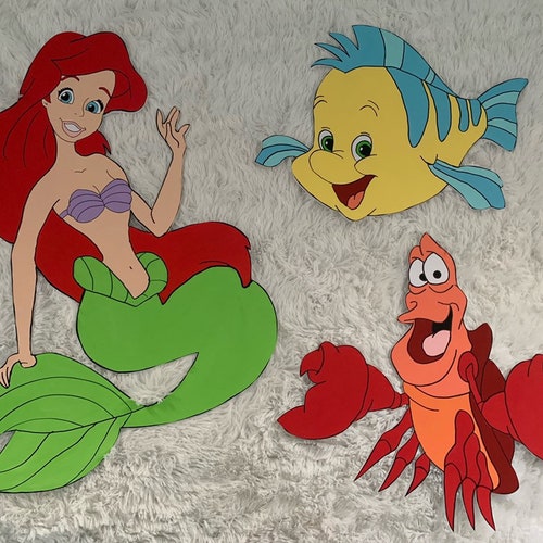The Little Mermaid Party Prop Standee Cut Out Character Ariel - Etsy Singapore The Little Mermaid Party Prop Standee Cut Out Character Ariel - Etsy Singapore