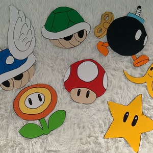 Super Mario Party Props Backdrop Decoration Mario Kart Item Themed Cut Out Nintendo Mario Bros. Decor