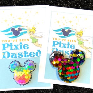 Sequin Mickey Cruise Pal for Fish Extender Gifts, Disney Cruise Pixie Dust, Fish Extender Tag