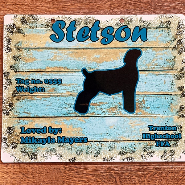 Stock Show Barn Sign, Barn Stall Sign, Fair Sign, Show Animal Sign, Live Stock Barn Sign, Animal Show Pen Sign, Stock Show Name Plate