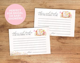 A New Chapter Begins Meadow Advice Cards (Digital Download), Advice for the Bride Cards, Advice for the Mom, Bridal Shower, Baby Shower