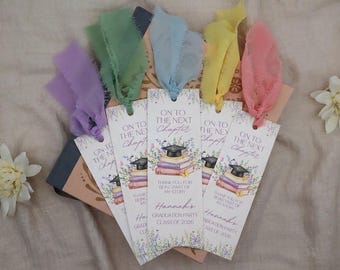 Bookmark Favor Tags for Book Themed Graduation Party (Printed), On to the Next Chapter, A New Chapter Begins, High School Grad, College Grad