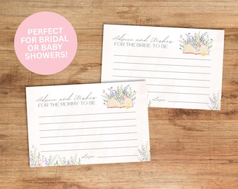 A New Chapter Begins Wildflower Advice Cards (Digital Download), Advice for the Bride Cards, Advice for the Mom, Bridal Shower, Baby Shower