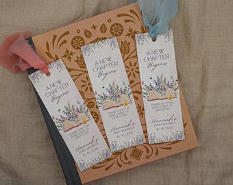 Bookmark Favor Tags for Book Themed Baby Shower (Printed), A New Chapter Begins Wildflower Baby Shower, Our Next Chapter, Bridal Shower