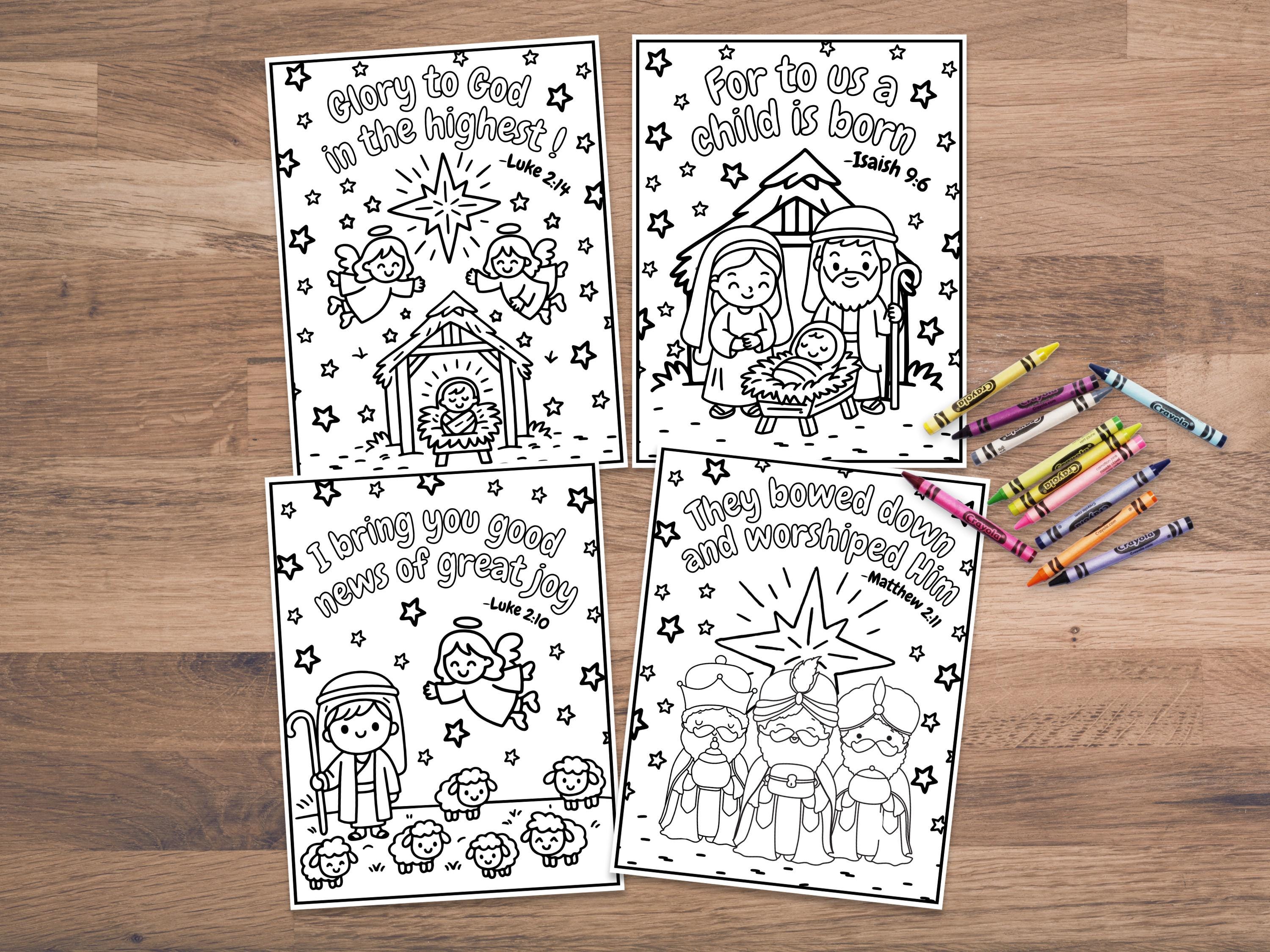 Nativity Coloring Pages (digital Download), Christmas Coloring Pages ...