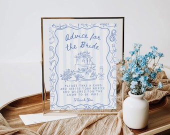 Etwas Blaues vor Brautdusche Hinweise für die Braut Schild und Karten (Digitaler Download), elegante Brautdusche, Staubblaue Dusche