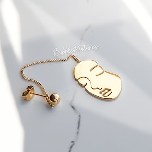 Baumelnde Ohrringe, Statement Schmuck, Ohrhänger Geschenk für Frauen mit persönlicher Karte - Bubblenatures