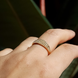 Engagement Ring, Stackable Vintage Style Gold plated Ring, Gifts for Women -Bubblenatures
