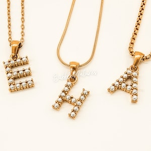 Regalos personalizados para mujer, collar con letra inicial, colgante de concha blanca, joyería con nombre, regalo para Navidad y cumpleaños - Bubblenatures