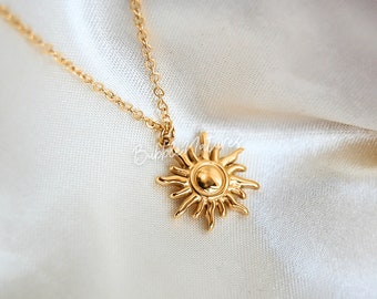 Collier soleil superposition soleil, cadeau bijoux pour femme, collier plaqué or, collier céleste - Bubblenatures