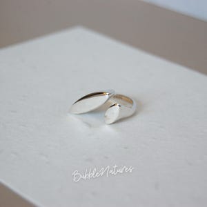 925 Sterling Silver Chunky Open Ring: Adjustable Statement Jewellery with Personalised Card - Bubblenatures