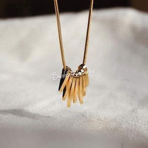 Gift for Women, Tassel Charm Necklace in Gold Plated Jewellery For Christmas Gift-Bubblenatures