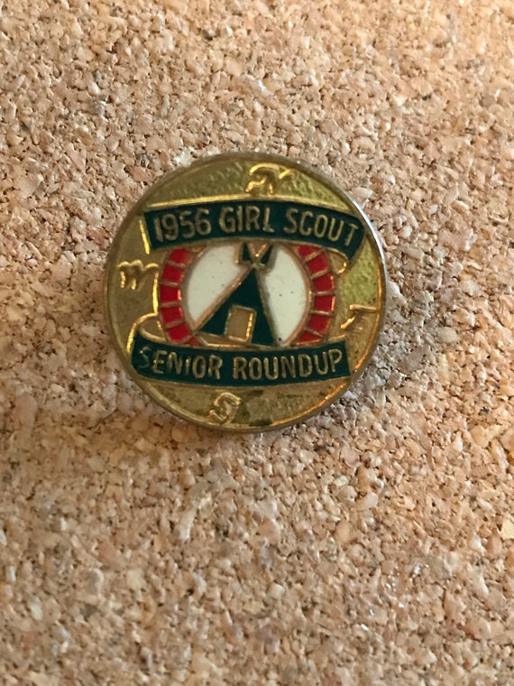 1956 Girl Scout Senior Roundup pin