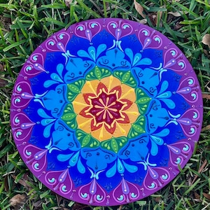 Inner Light – Hand-Painted Chakra Mandala on Wood | Energy Alignment Art | Vibrant Spiritual Decor