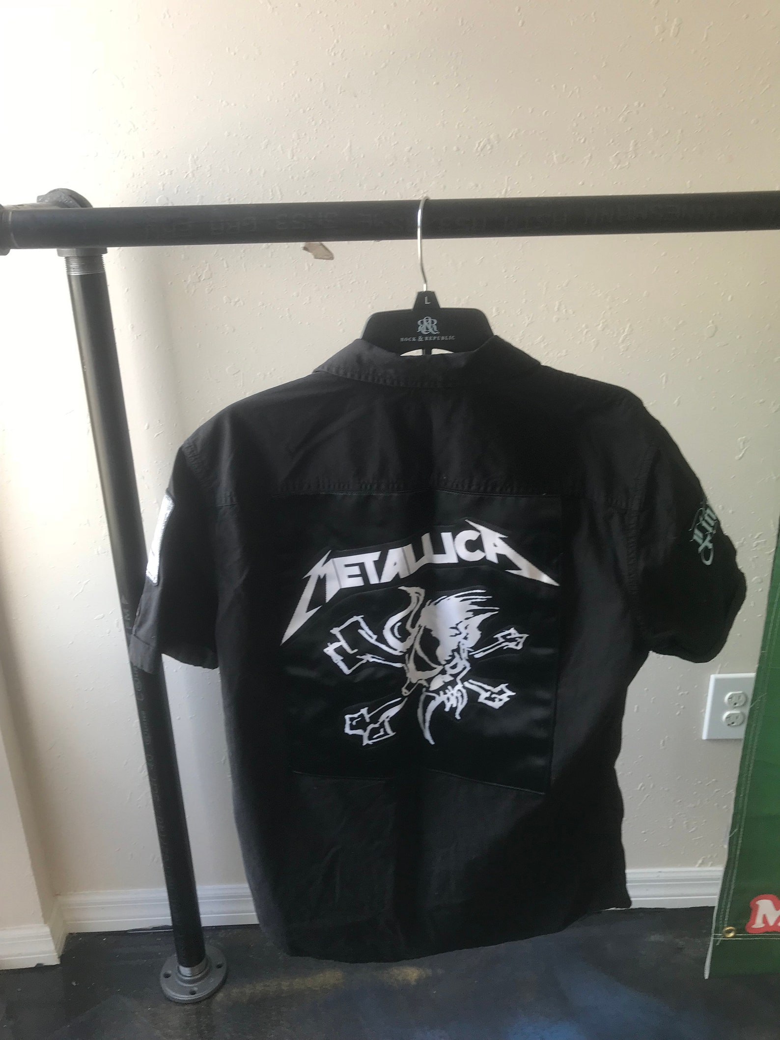 metallica button up shirt