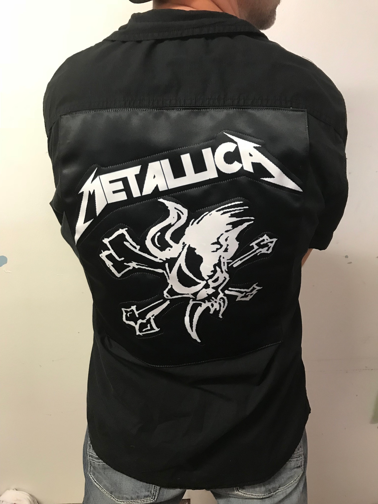 metallica button up shirt