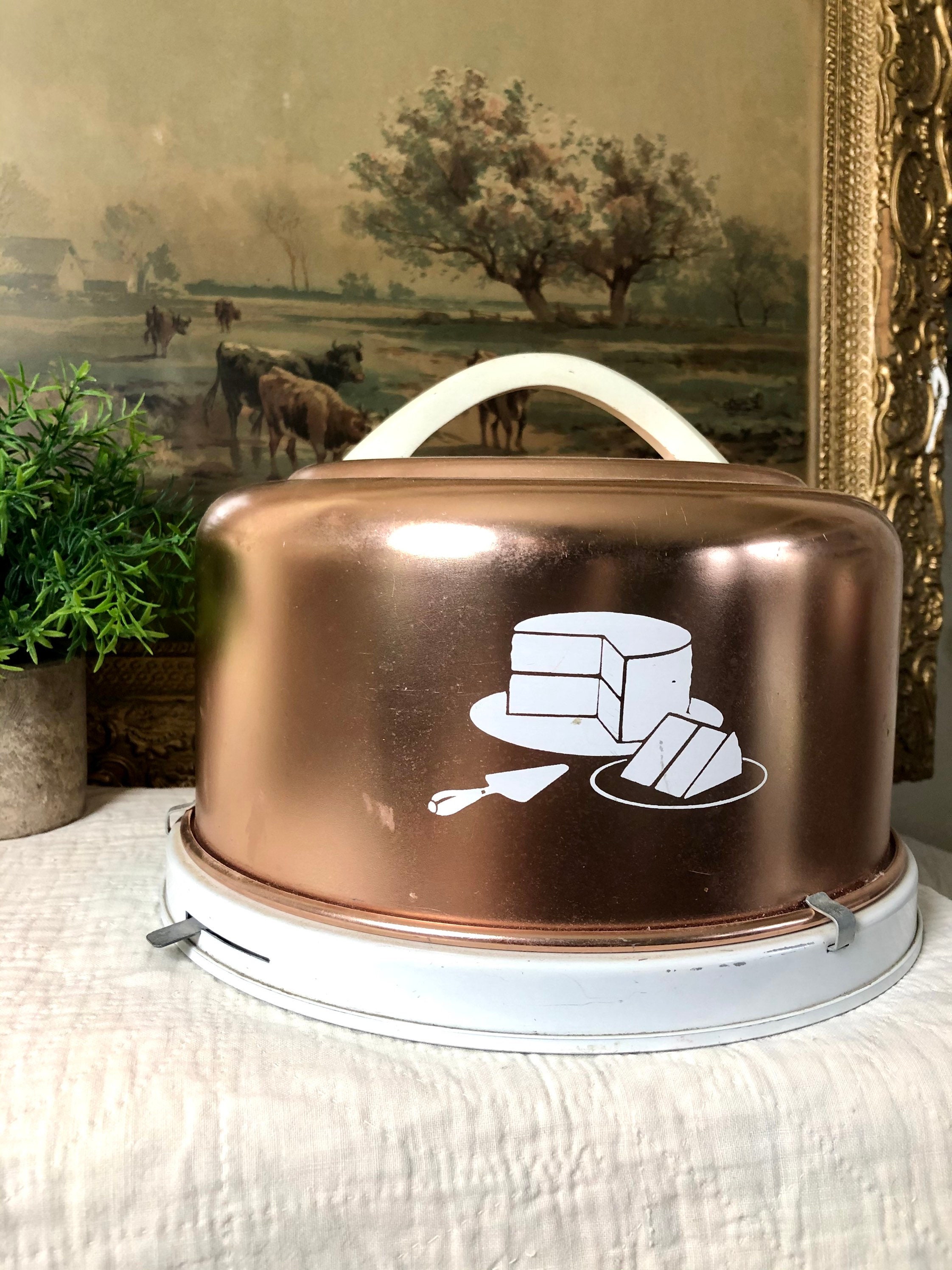 Vintage Copper Cake Carrier Mirro Metal Cake Carrier Etsy