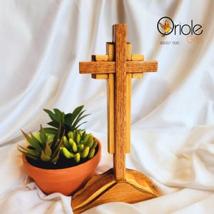 Cruz de madera hecha a mano, decoración cristiana para colgar en la pared del hogar, artesanía en madera de 9 x 4,5 pulgadas, el mejor regalo para el Día de la Madre, confirmación, comunión y bautismo