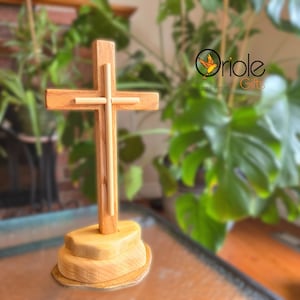 Cruz de madera personalizada, decoración para el hogar, colgante de pared, arte de madera hecho a mano, 25 x 13 cm, regalo religioso, confirmación, comunión, bautismo, boda, Día de la Madre.