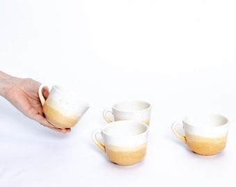 Set of 4 ceramic coffee cups - Handmade Colombia